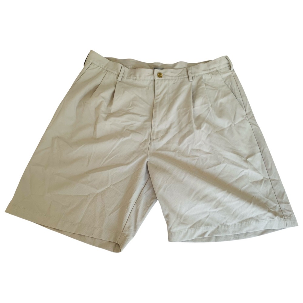 Nike‎ Golf Shorts Mens 40 Beige Pleated Dri-FIT Relaxed Performance Activewear